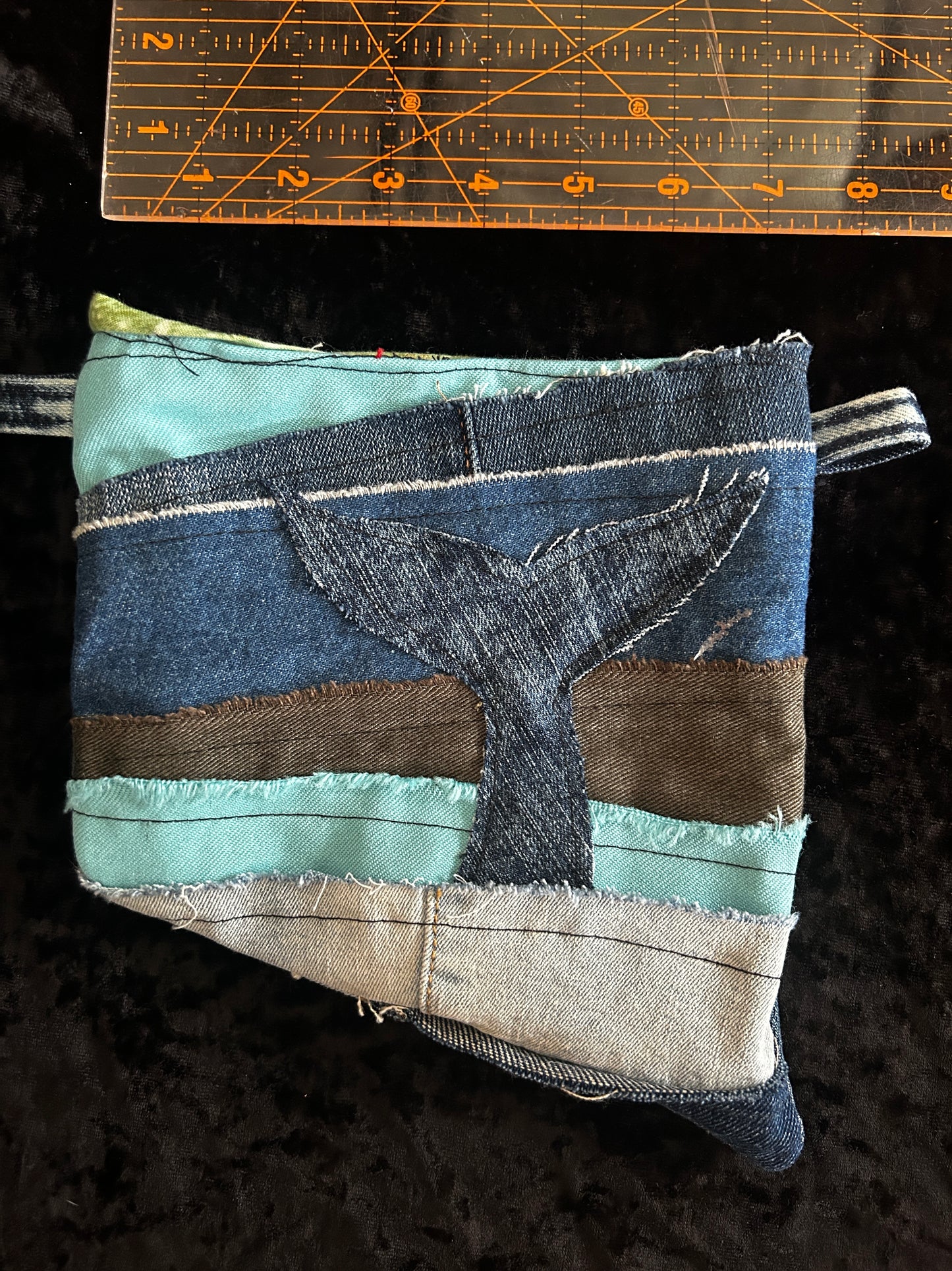 Textile Art "Whale Tail" Pouch