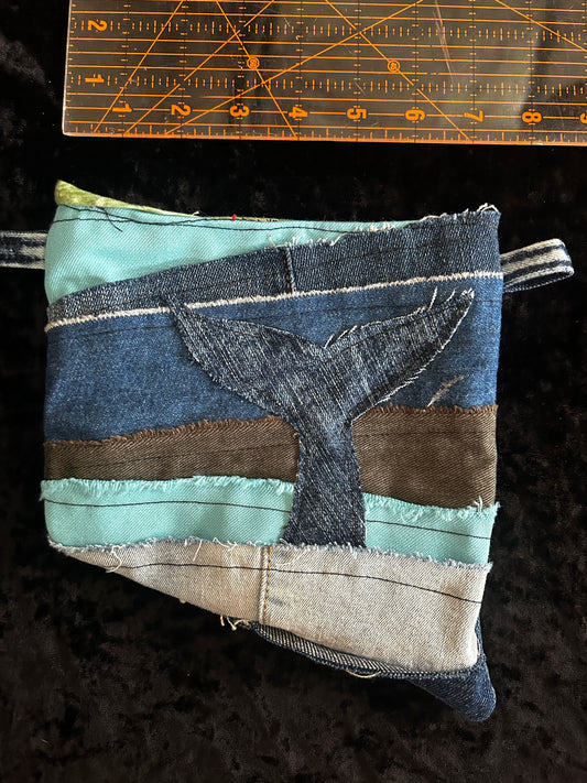 Textile Art "Whale Tail" Pouch