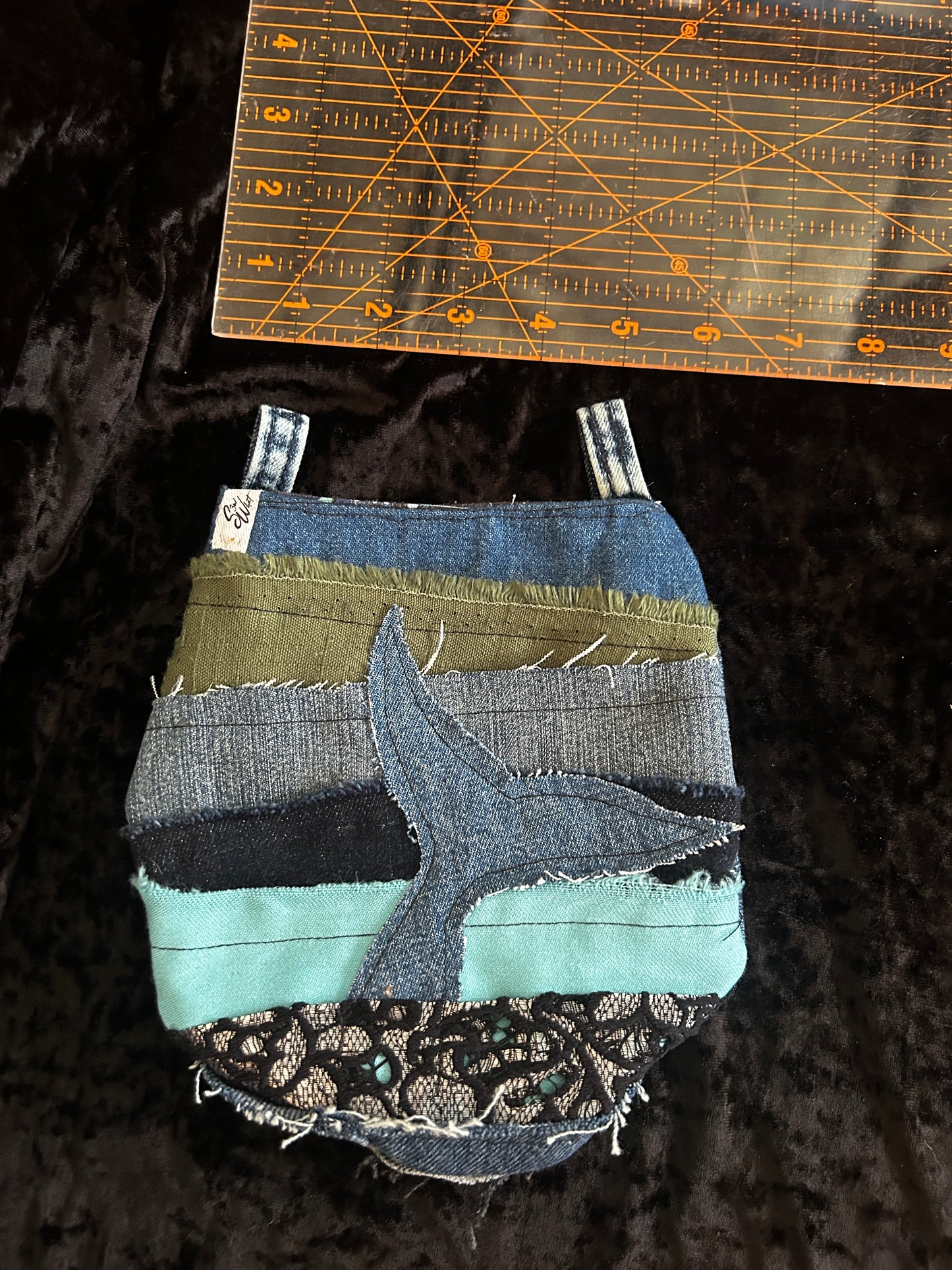 Textile Art "Whale Tail" Pouch